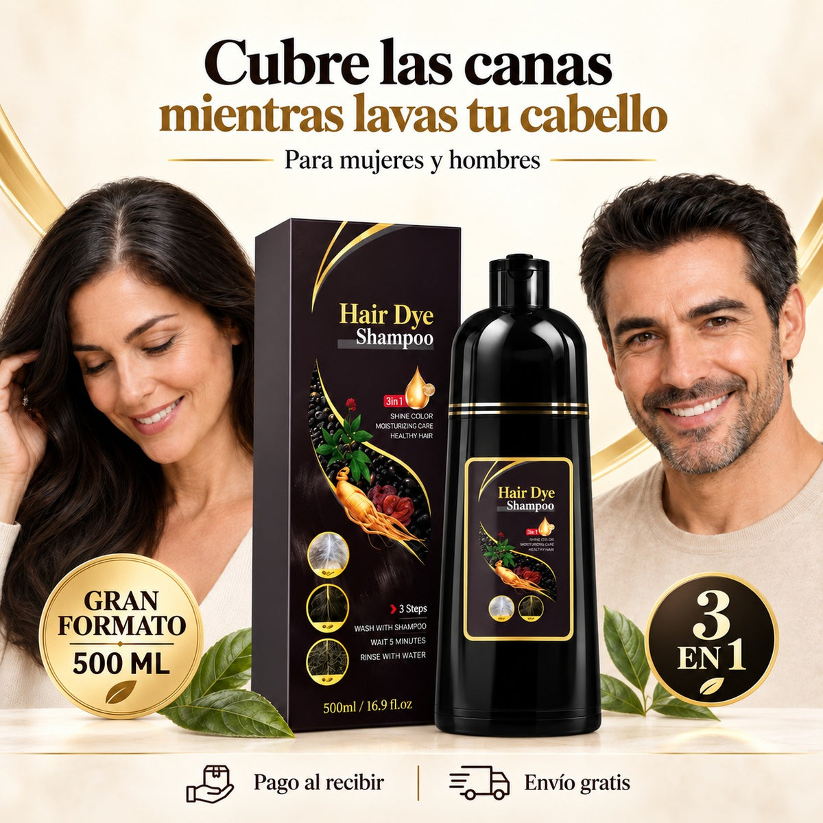 BlackRevive™ – Champú Colorante 3 en 1 (500 ml)