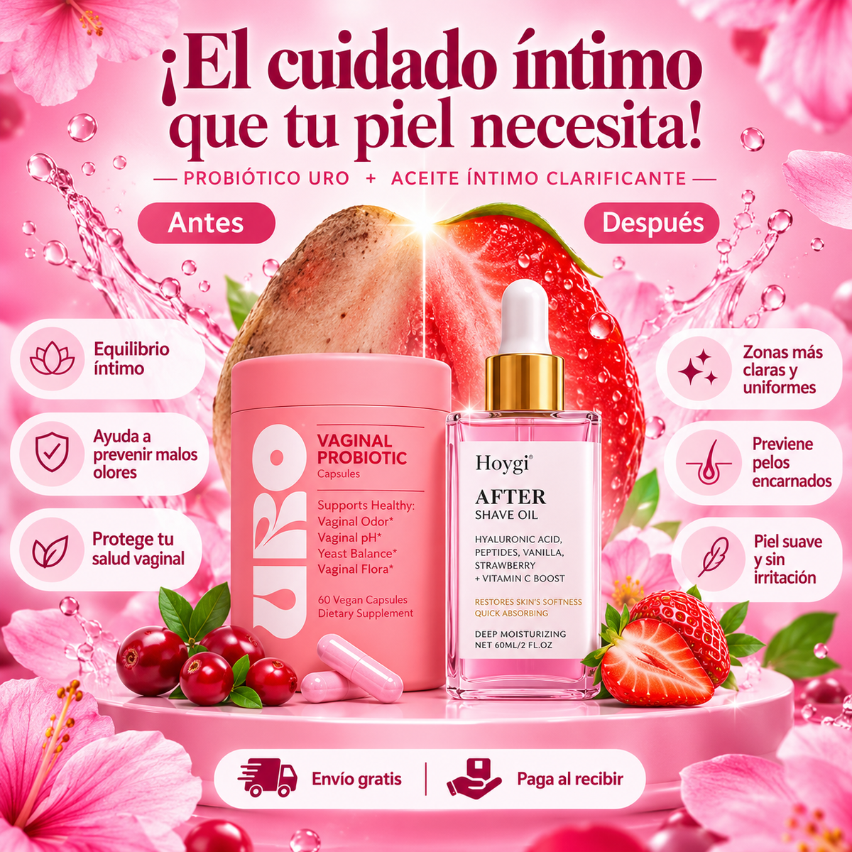 🌸Kit Ritual Íntimo & Piel Suave: Probiótico + Aceite Post-Depilación