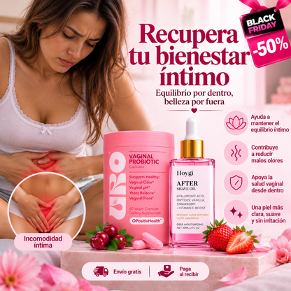 🌸Kit Ritual Íntimo & Piel Suave: Probiótico + Aceite Post-Depilación