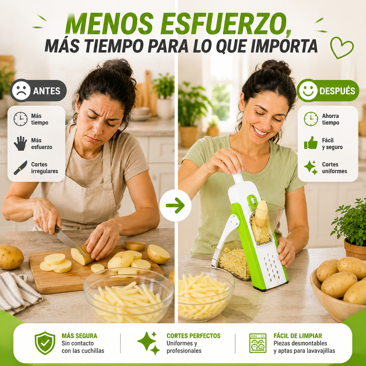 🥇 CortaChef Pro 4 en 1™ - Cortes Perfectos sin Riesgo para tus Manos