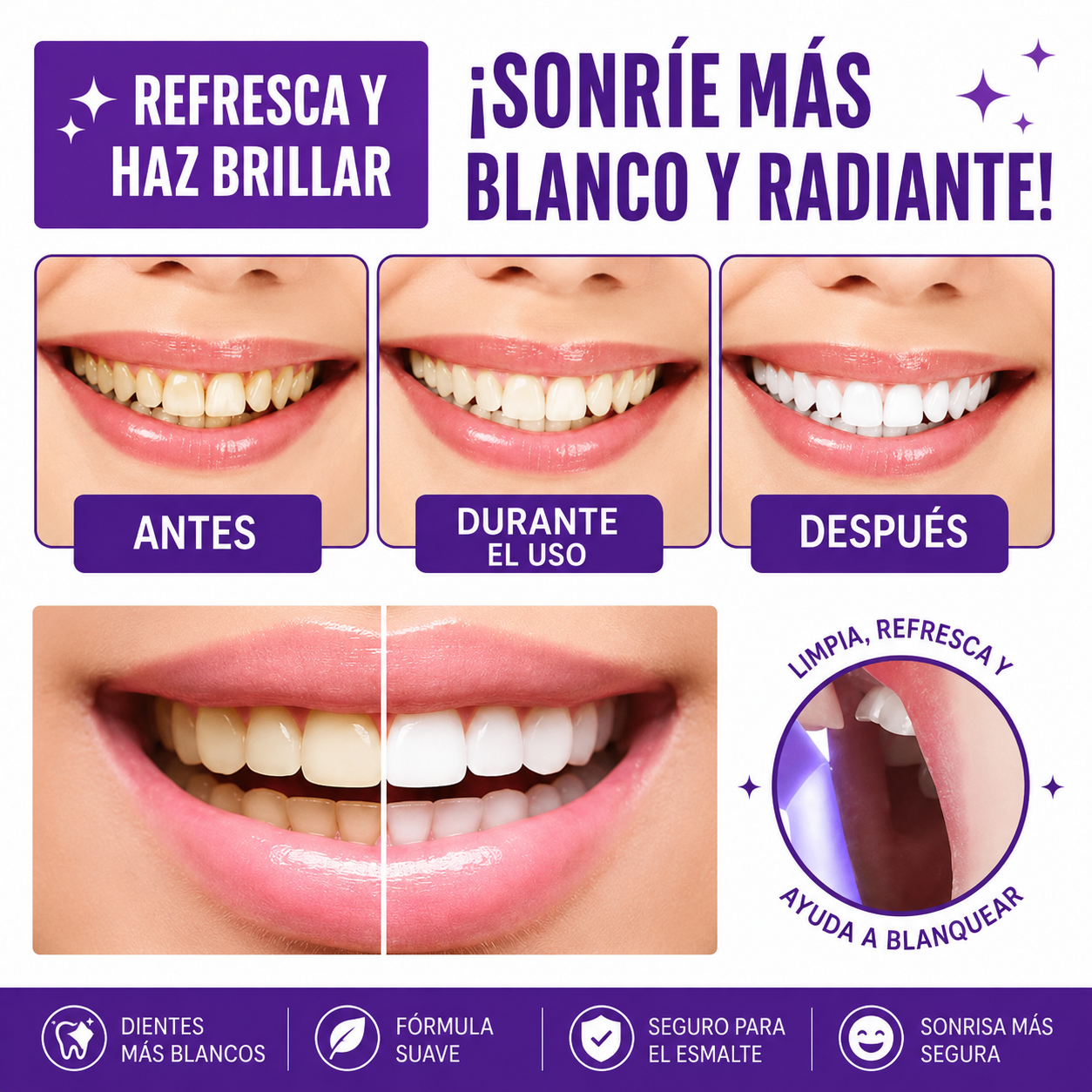 ✨ Blanqueador Dental V34™ Sonrisa Más Blanca Desde la Primera Aplicación