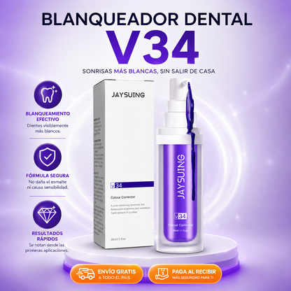 ✨ Blanqueador Dental V34™ Sonrisa Más Blanca Desde la Primera Aplicación