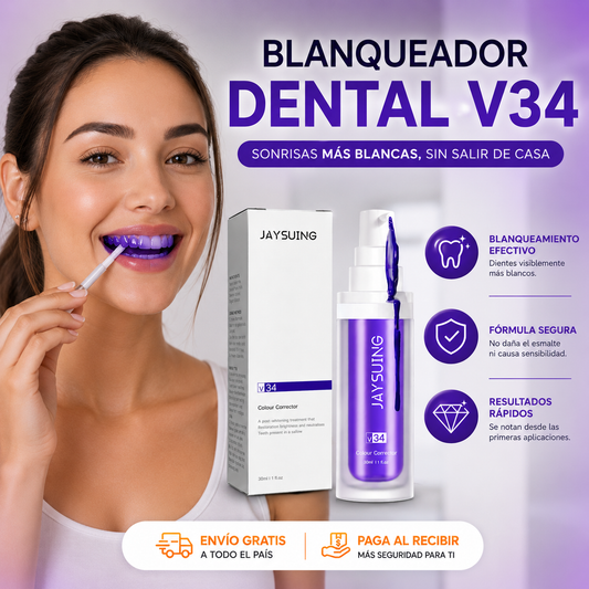 ✨ Blanqueador Dental V34™ Sonrisa Más Blanca Desde la Primera Aplicación