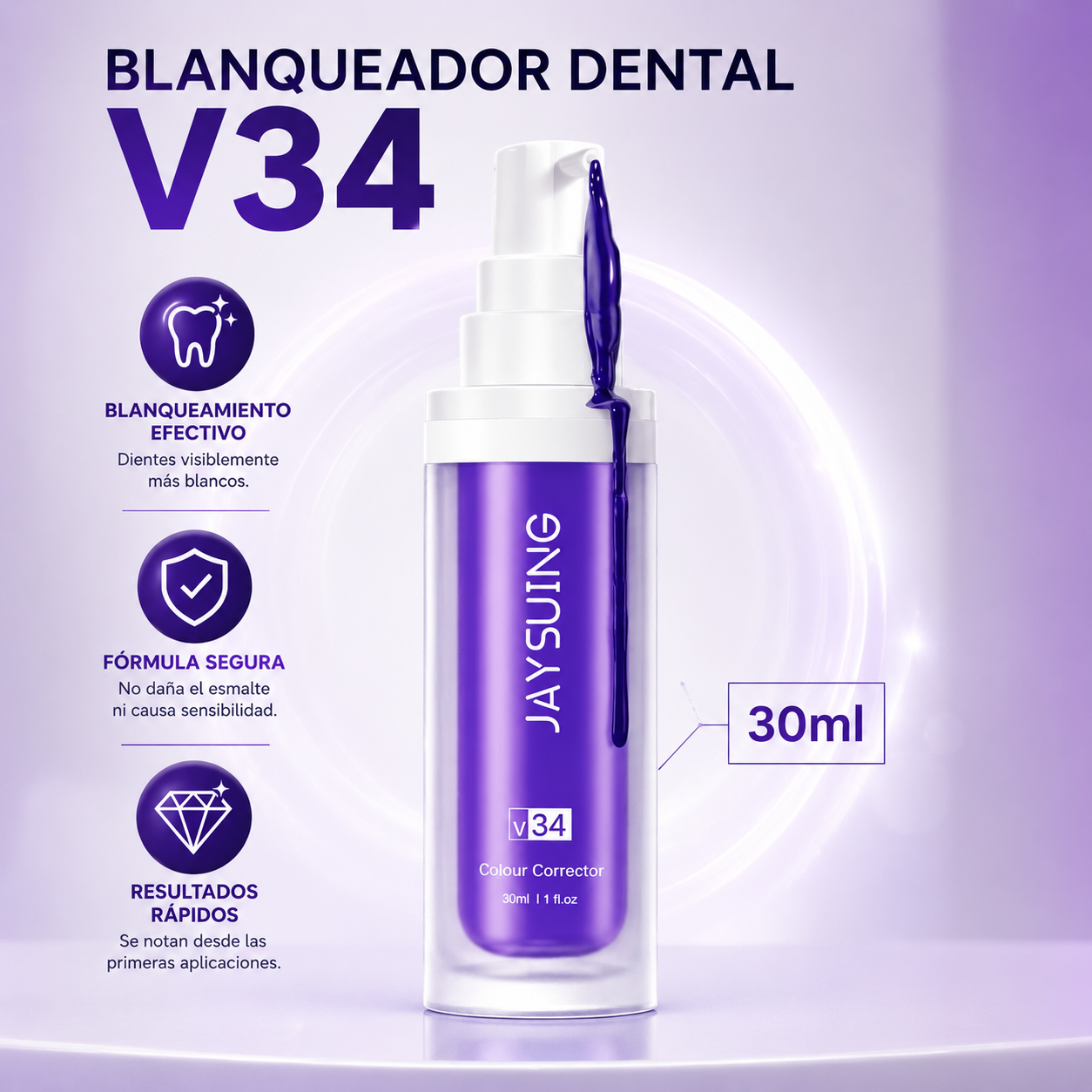 ✨ Blanqueador Dental V34™ Sonrisa Más Blanca Desde la Primera Aplicación