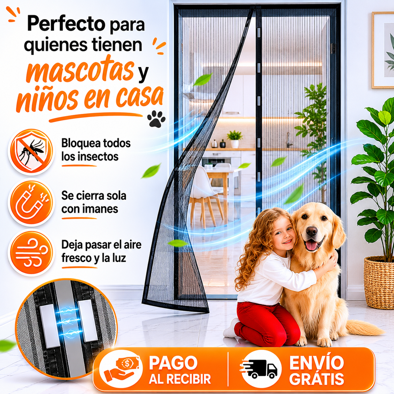 Cortina Magnética Antimosquitos™ | Mantén los Insectos Fuera Sin Cerrar la Puerta 🚪✨