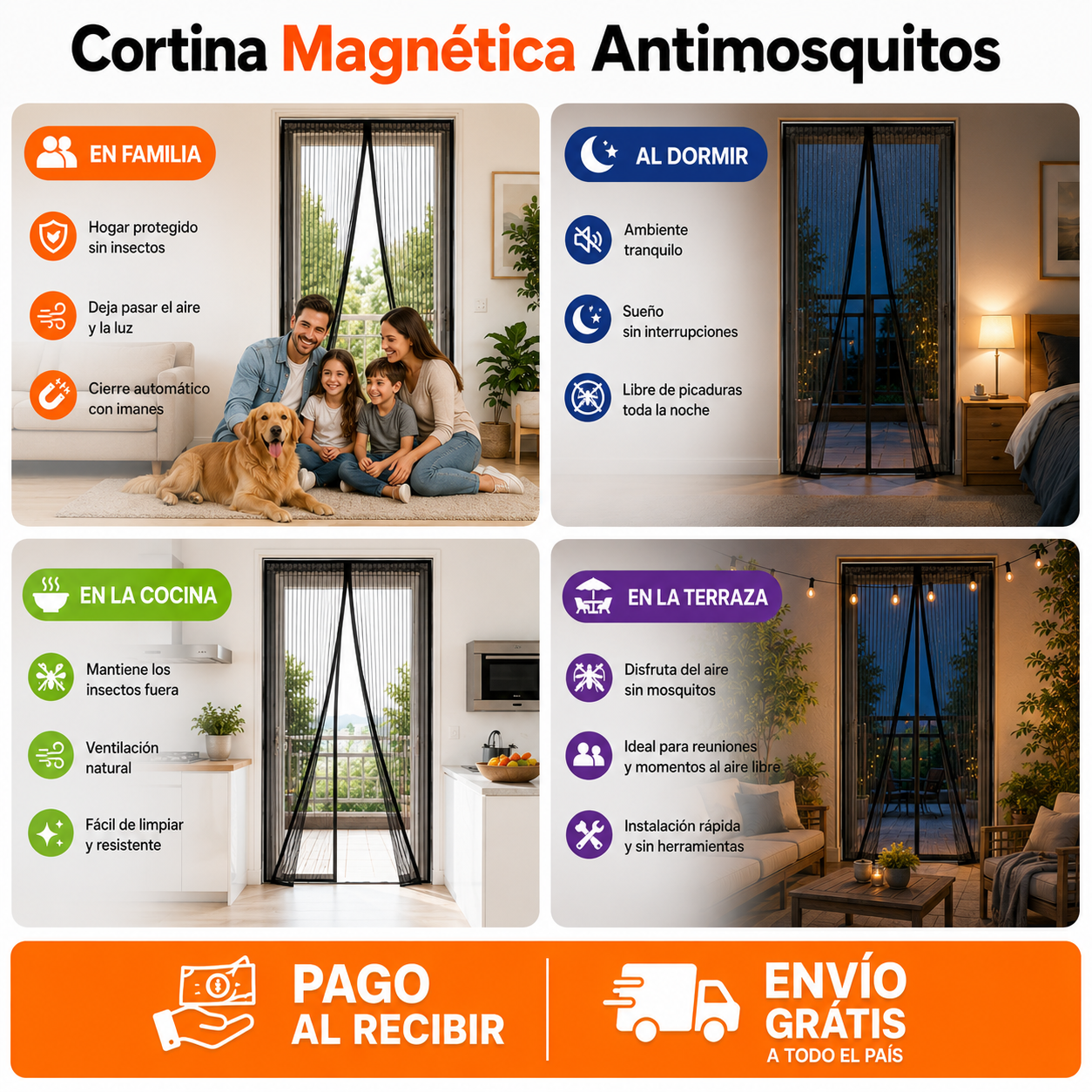 Cortina Magnética Antimosquitos™ | Mantén los Insectos Fuera Sin Cerrar la Puerta 🚪✨