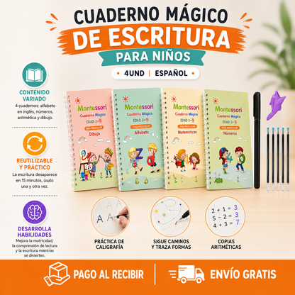 🎓 Cuaderno Montessori Mágico™ | Prepara a Tu Hijo para la Escuela Jugando