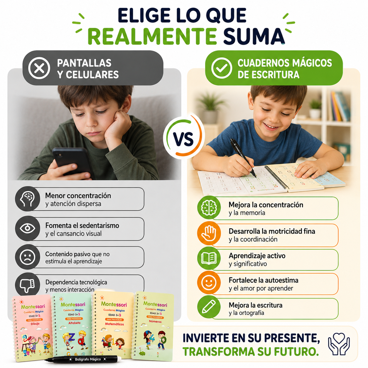 🎓 Cuaderno Montessori Mágico™ | Prepara a Tu Hijo para la Escuela Jugando
