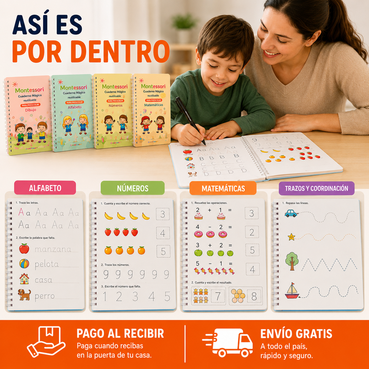 🎓 Cuaderno Montessori Mágico™ | Prepara a Tu Hijo para la Escuela Jugando
