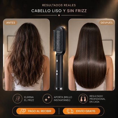✨ LisoPerfect Pro™ - Cepillo Alisadora - Cabello Liso y sin Frizz en Minutos