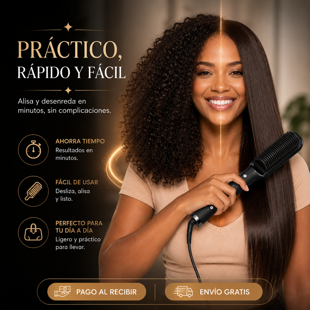 ✨ LisoPerfect Pro™ - Cepillo Alisadora - Cabello Liso y sin Frizz en Minutos