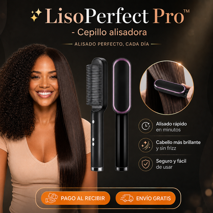 ✨ LisoPerfect Pro™ - Cepillo Alisadora - Cabello Liso y sin Frizz en Minutos