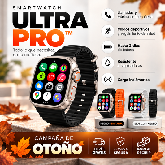 Smartwatch Ultra Pro™ – Todo lo que Necesitas, en tu Muñeca – 2 correas incluidas