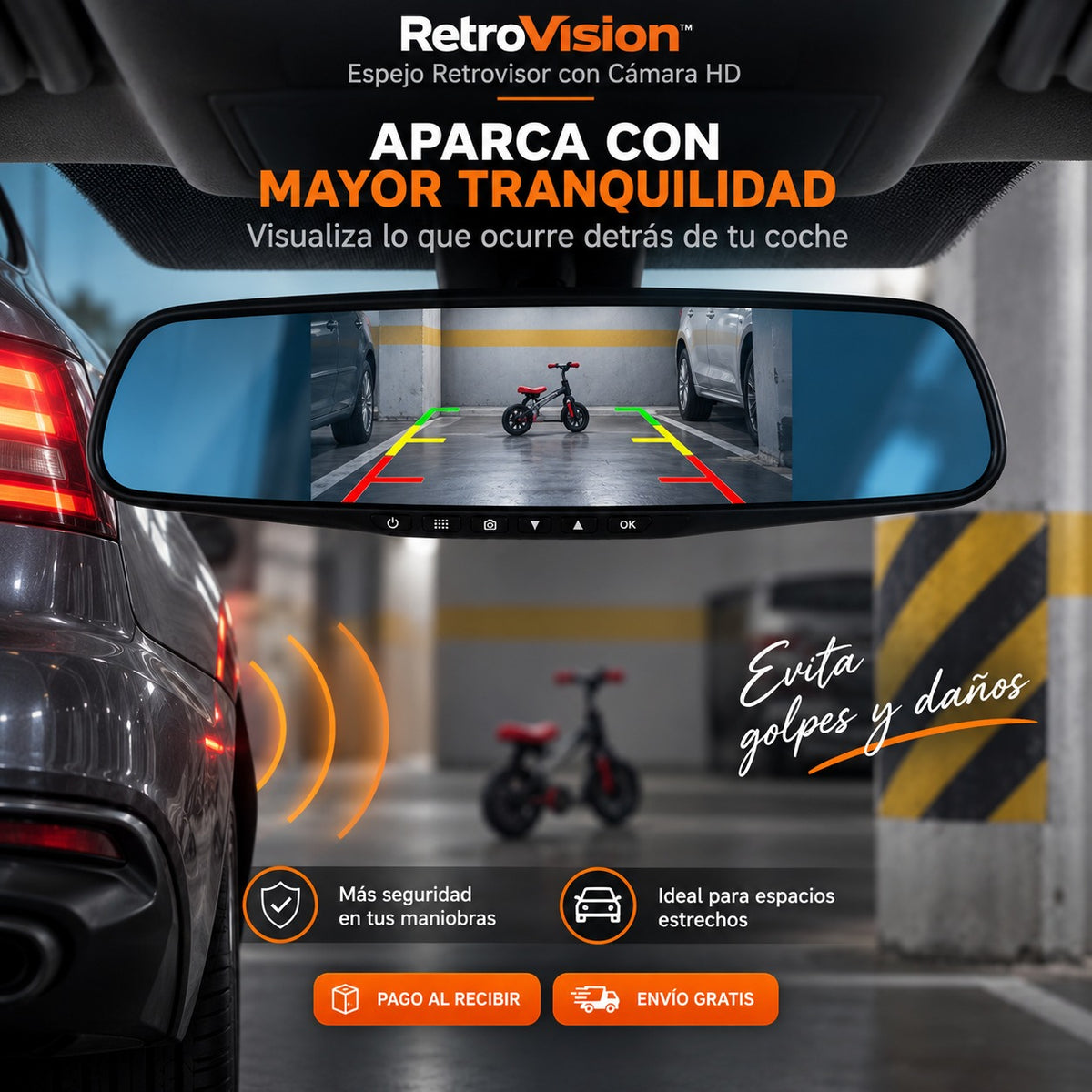 RetroVision™ – El Retrovisor que Elimina los Puntos Ciegos