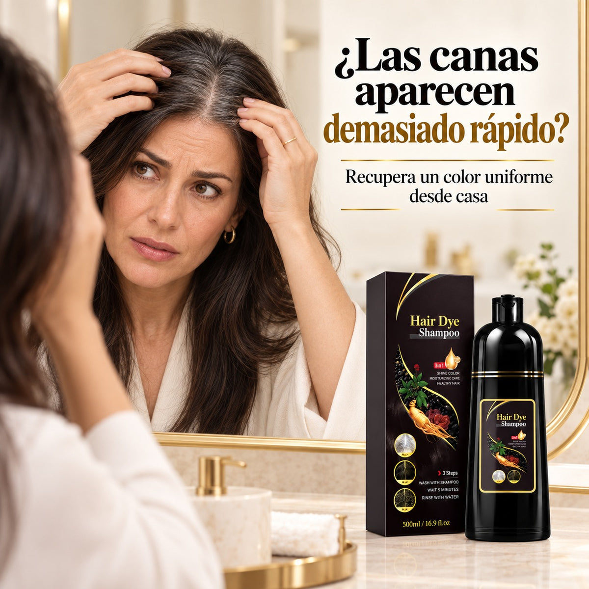 BlackRevive™ – Champú Colorante 3 en 1 (500 ml)
