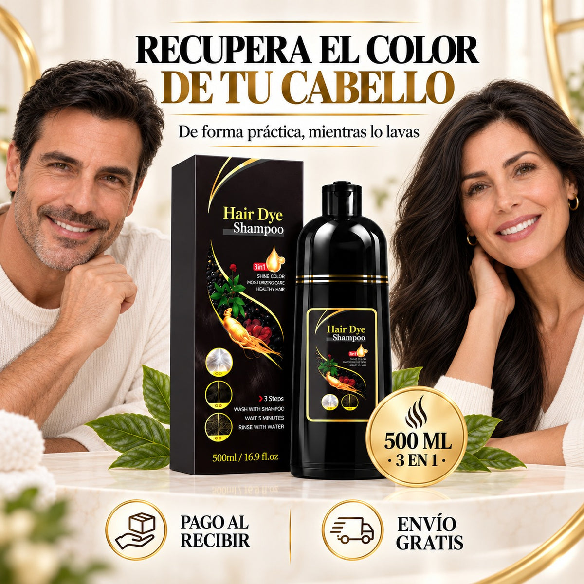 BlackRevive™ – Champú Colorante 3 en 1 (500 ml)