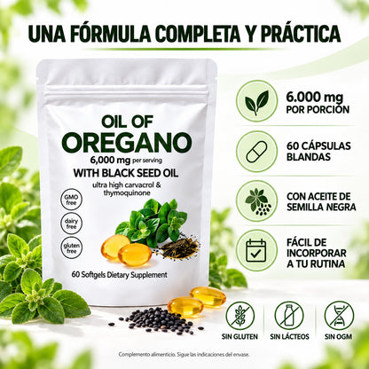 Oregano Black™ – Aceite de Orégano + Semilla Negra (60 cápsulas)