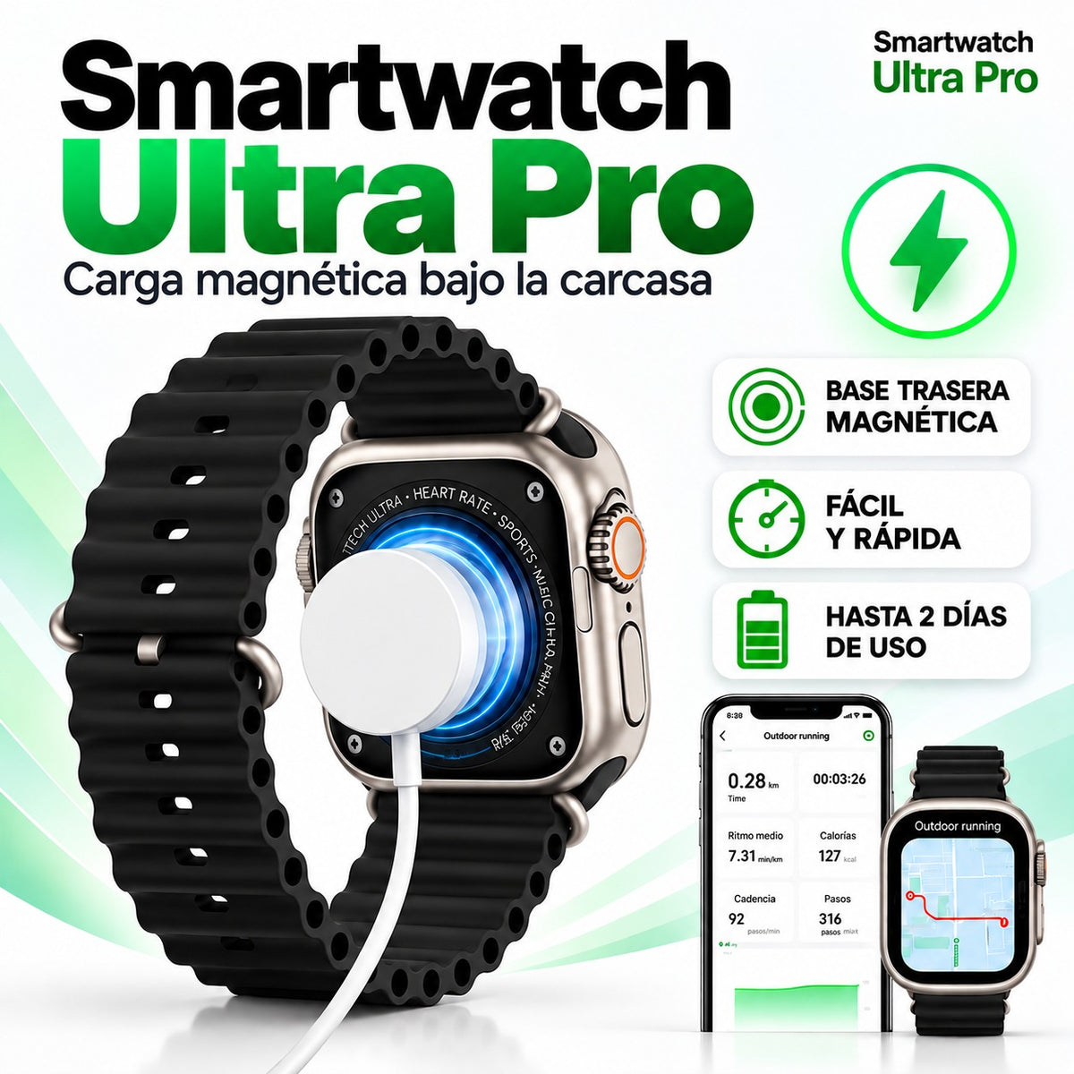 Smartwatch Ultra Pro™ – Tecnología y Estilo en tu Muñeca – 2 Correas Incluidas