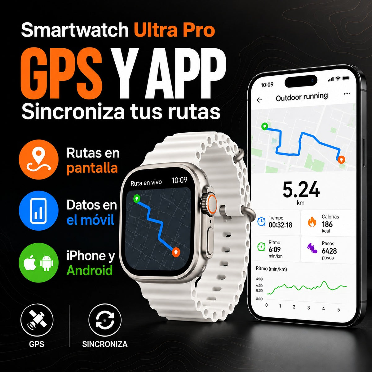 Smartwatch Ultra Pro™ – Tecnología y Estilo en tu Muñeca – 2 Correas Incluidas