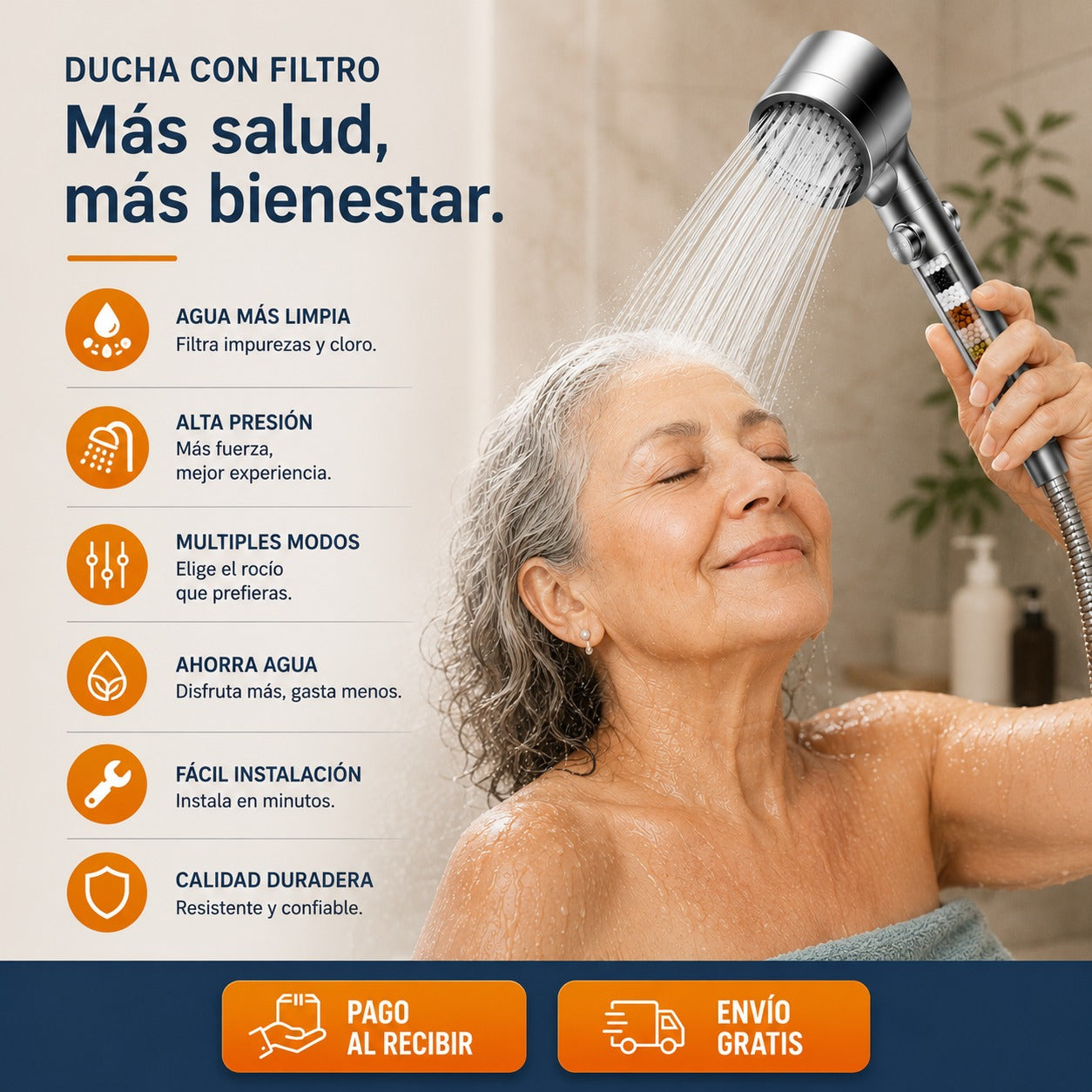 🚿 Alcachofa De Ducha Filtrante Premium™ | Salva Tu Piel, Tu Pelo y Tu Salud✨