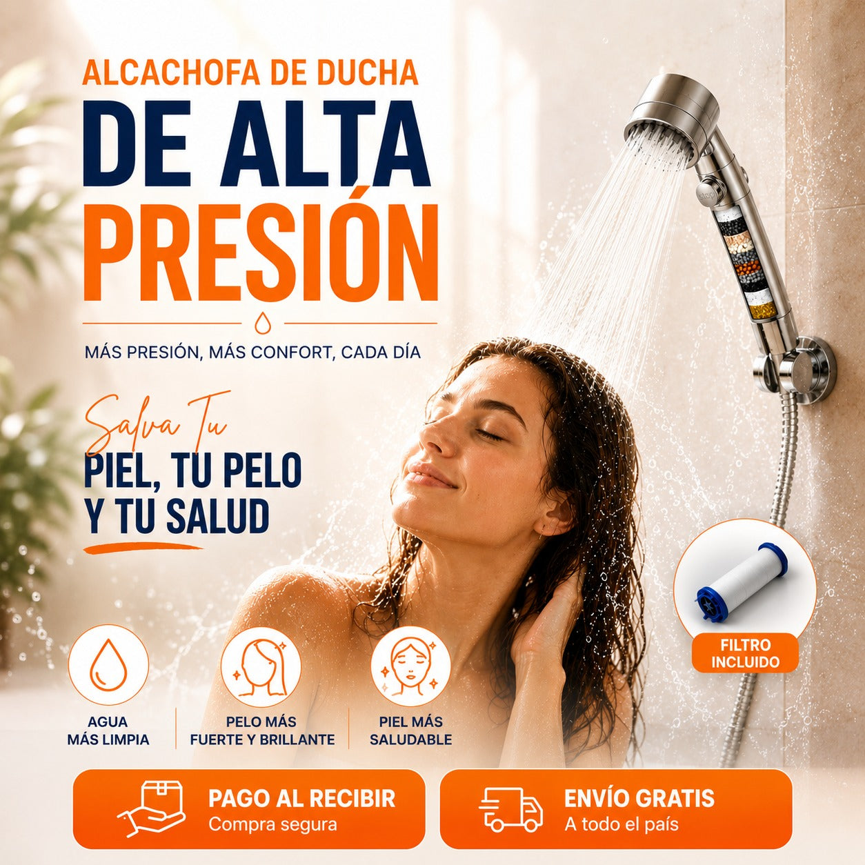 🚿 Alcachofa De Ducha Filtrante Premium™ | Salva Tu Piel, Tu Pelo y Tu Salud✨