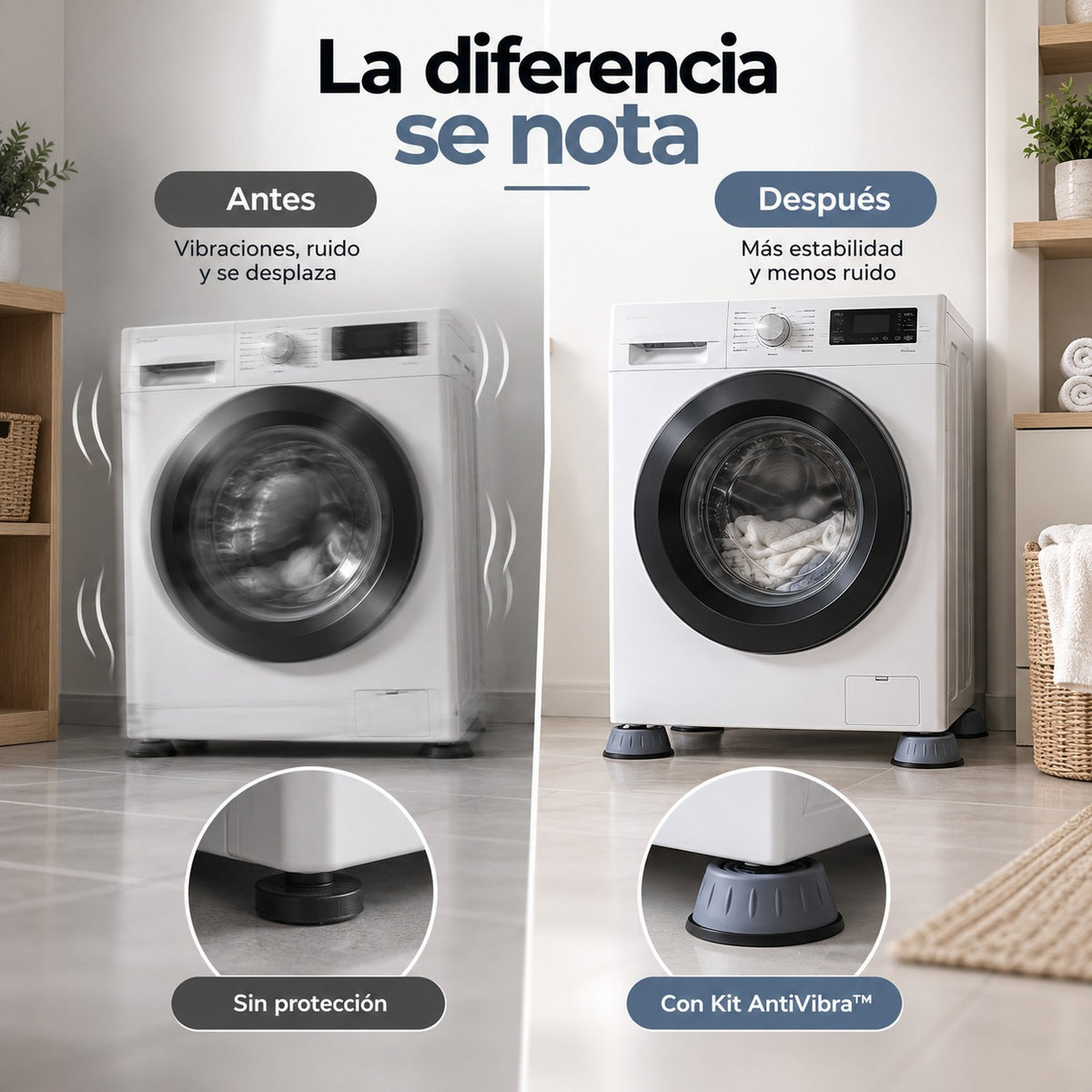 Kit Antivibración para Lavadora | Adiós a Ruidos y Movimientos